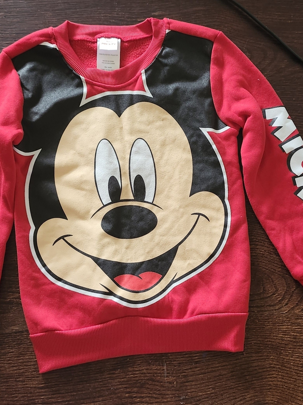 Disney Red Mickey Mouse Face Sweatshirt